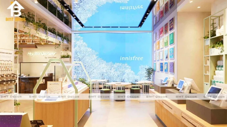 THI CÔNG SHOWROOM MỸ PHẨM INNISFREE